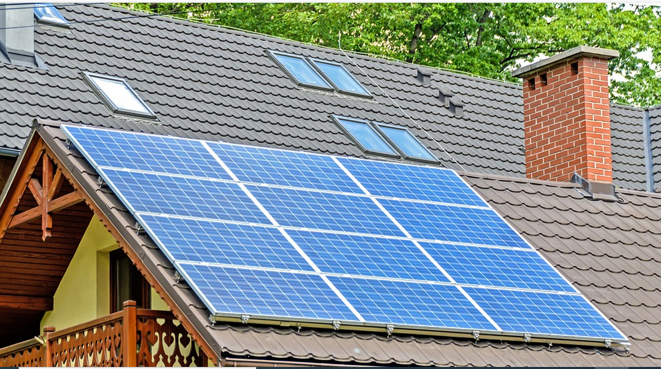 solar panels on a roof